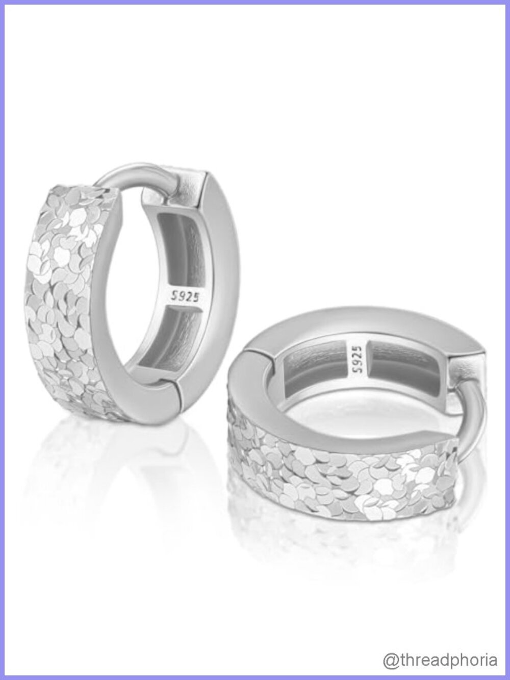 Gold Plated Hoop Earrings Sterling Silver Huggie 18mm Lightweight
